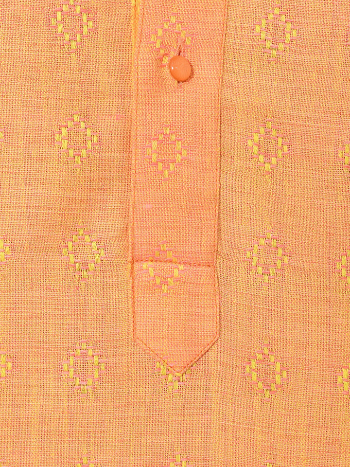 Self Design Orange Kurta Set