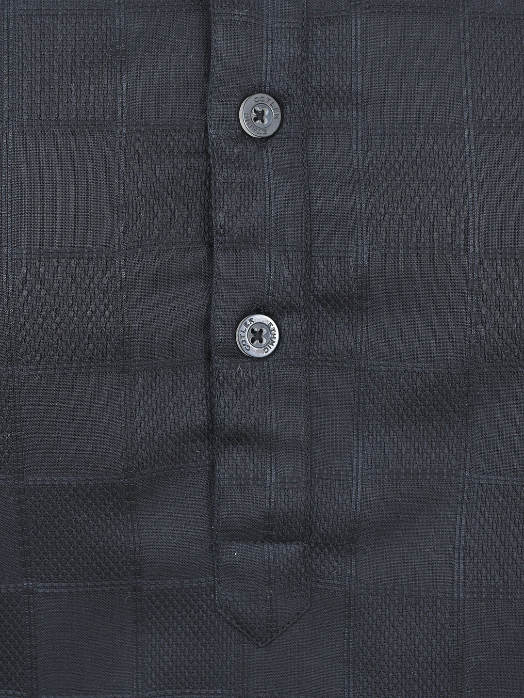 Textured Black Kurta Set