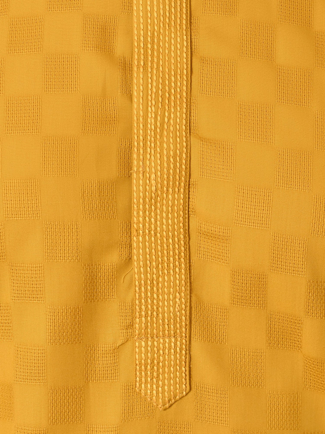 Checked Yellow Kurta Set