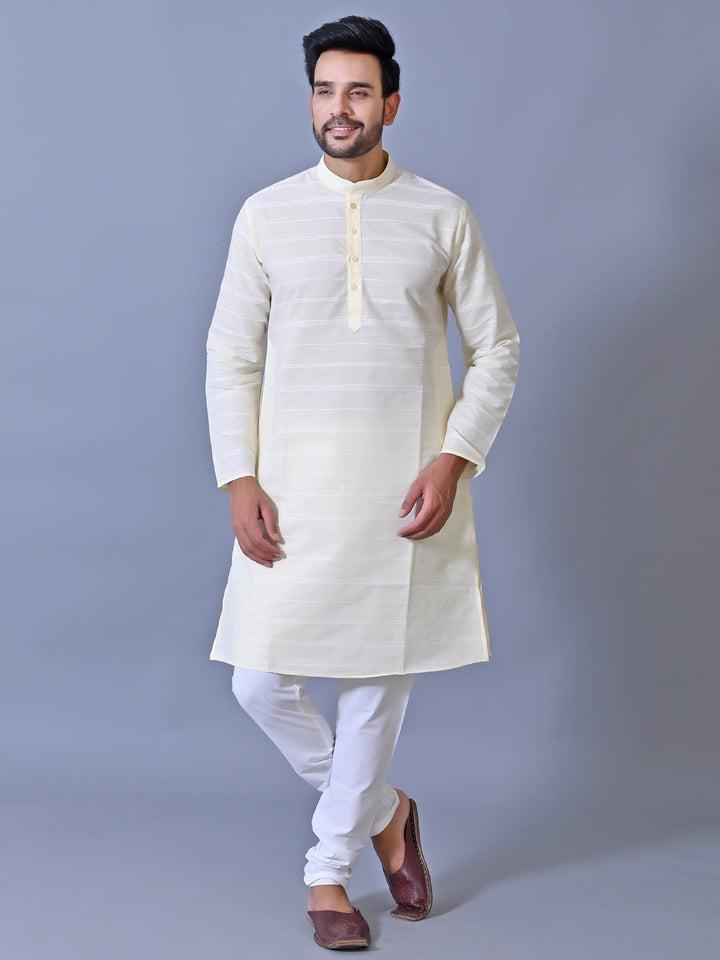 Striped Yellow Kurta Set