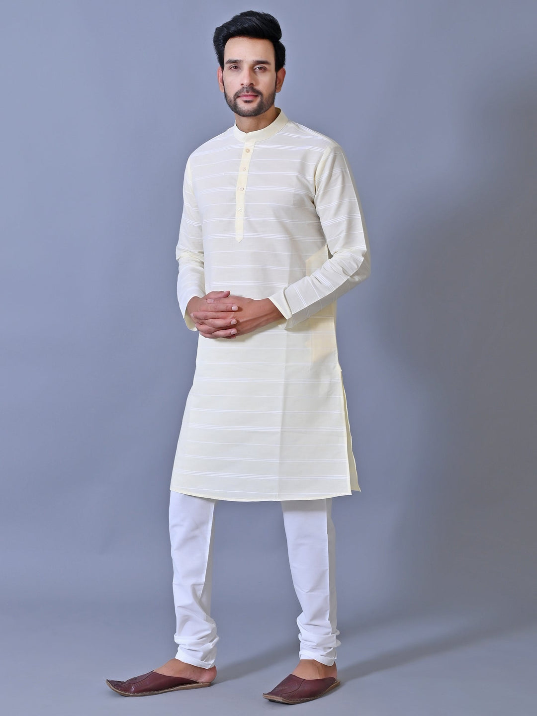 Striped Yellow Kurta Set