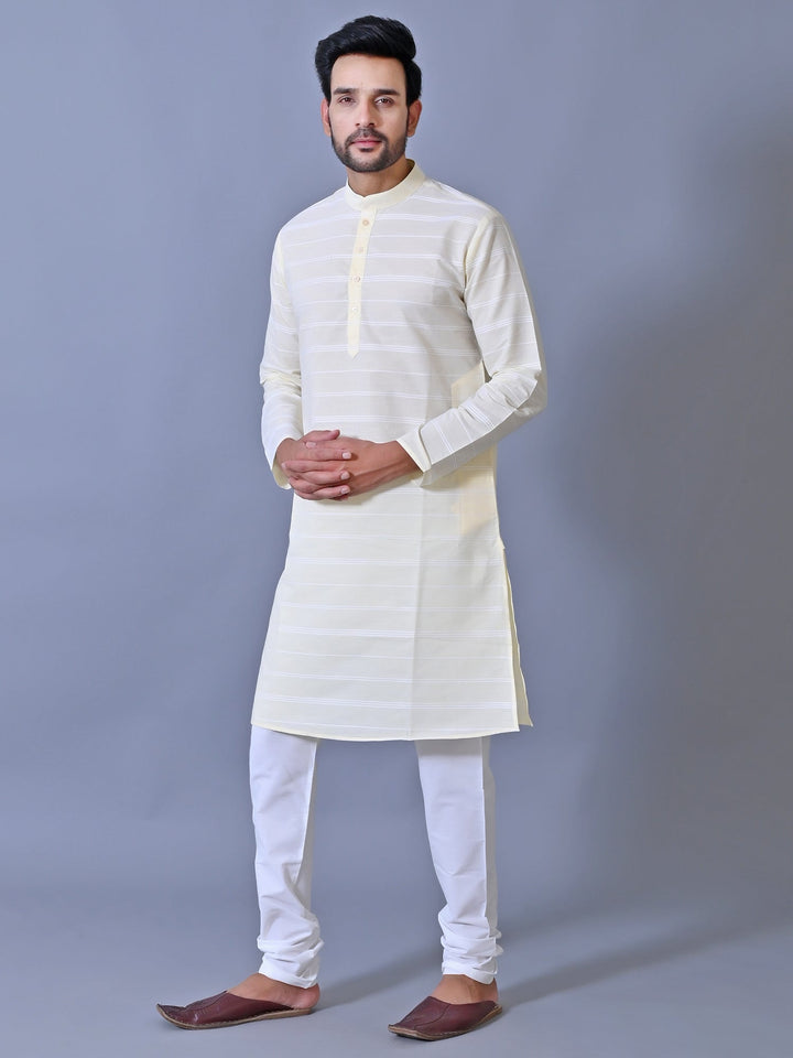 Striped Yellow Kurta Set