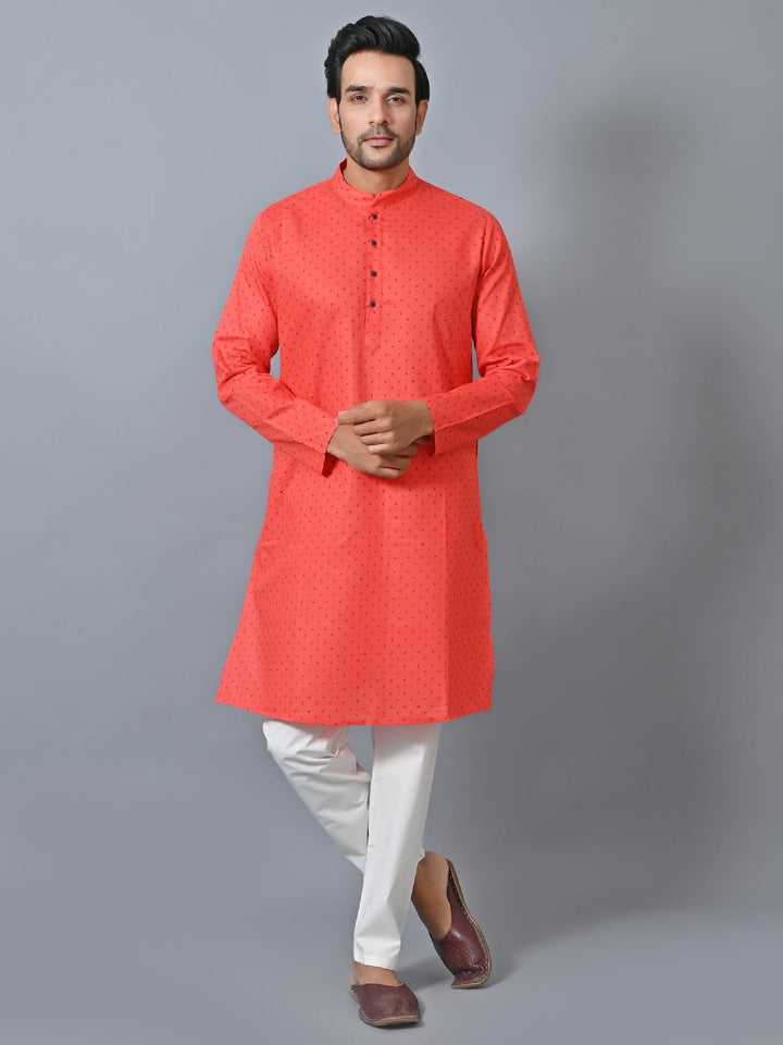 Printed Red Kurta Set