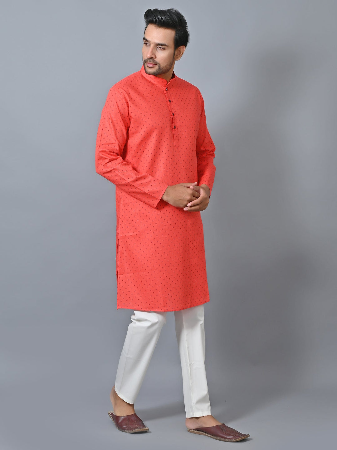 Printed Red Kurta Set