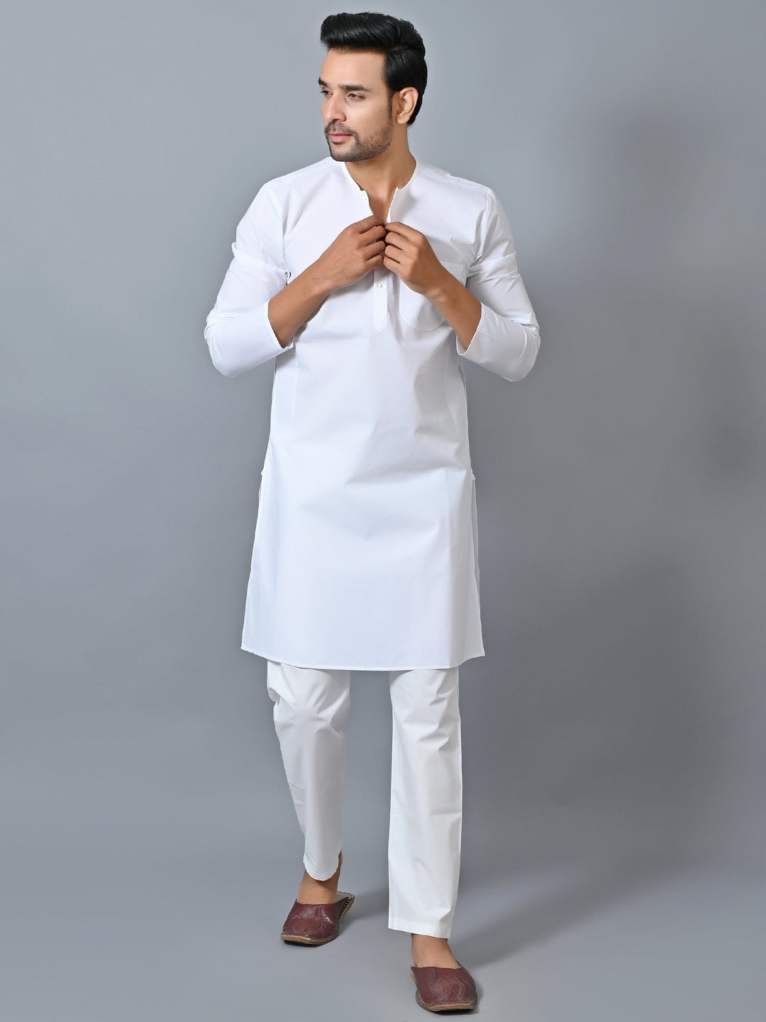 Solid White Kurta Set