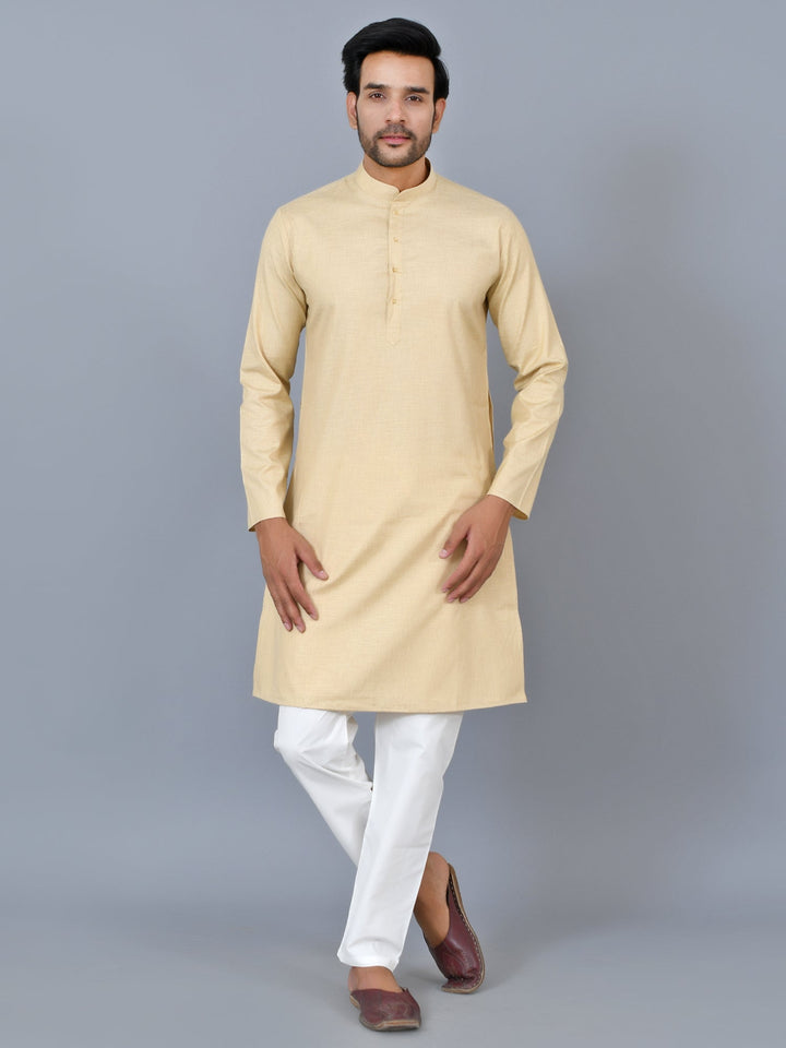 Solid Beige Kurta Set