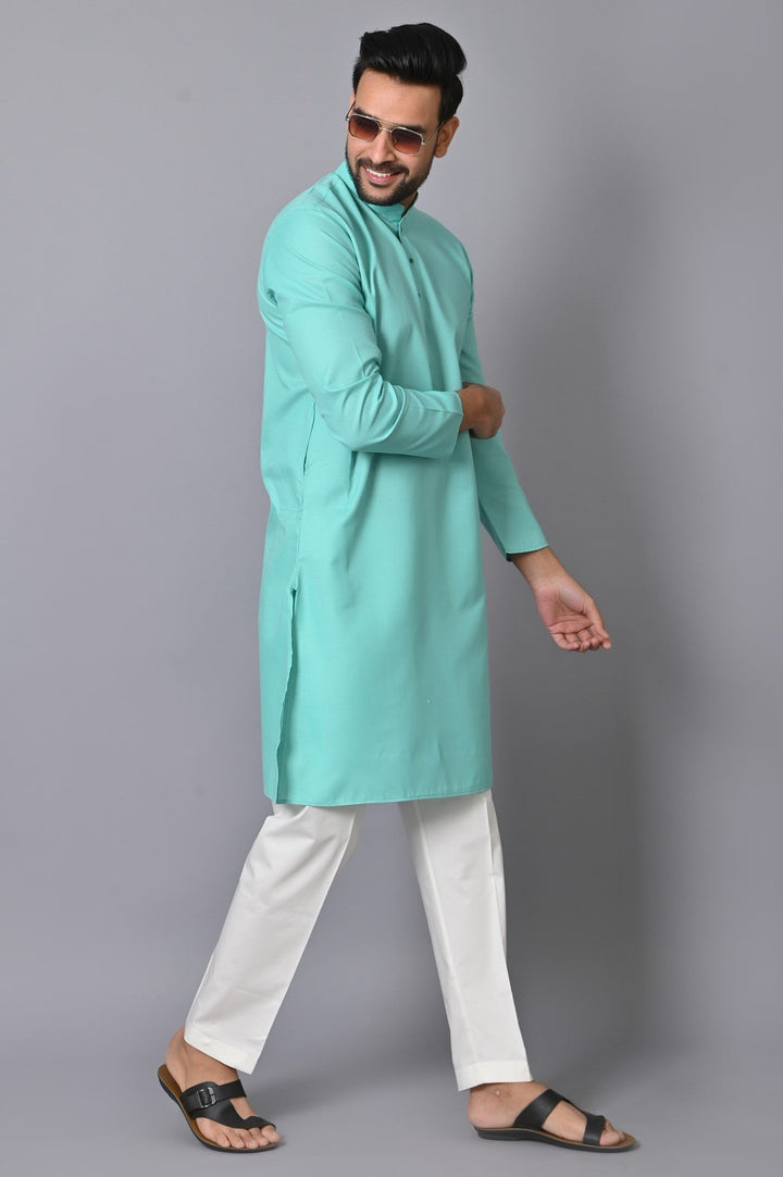 Solid Sea Green Kurta Set