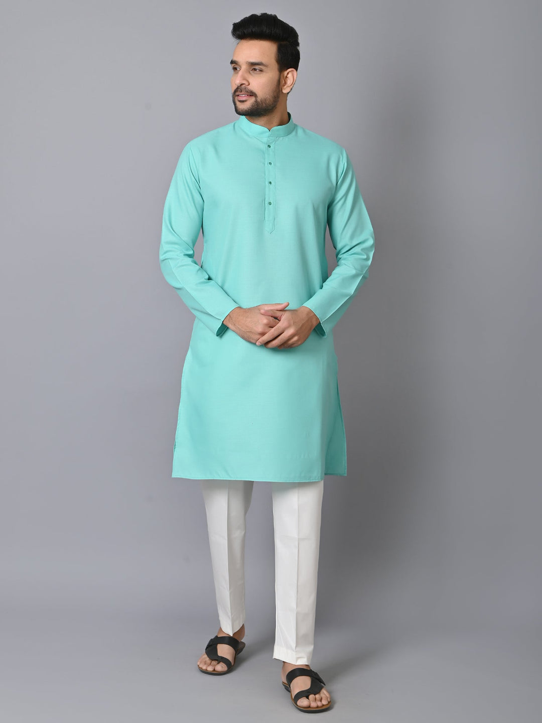 Solid Sea Green Kurta Set