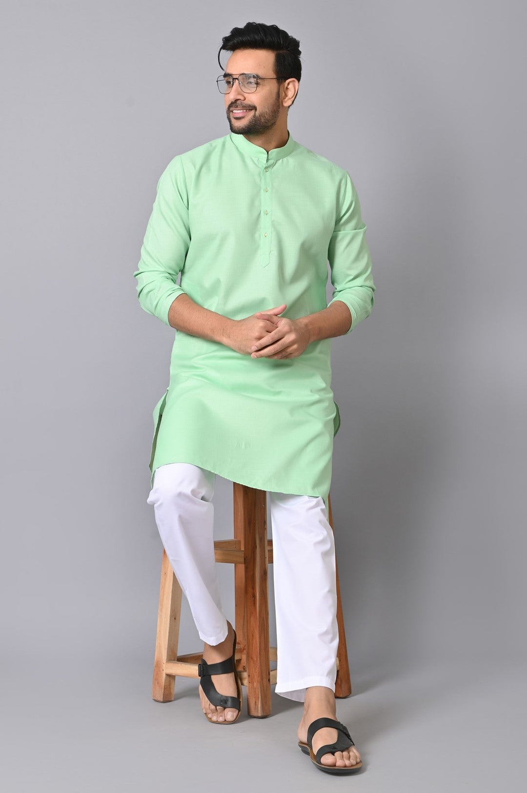 Solid Green Kurta Set