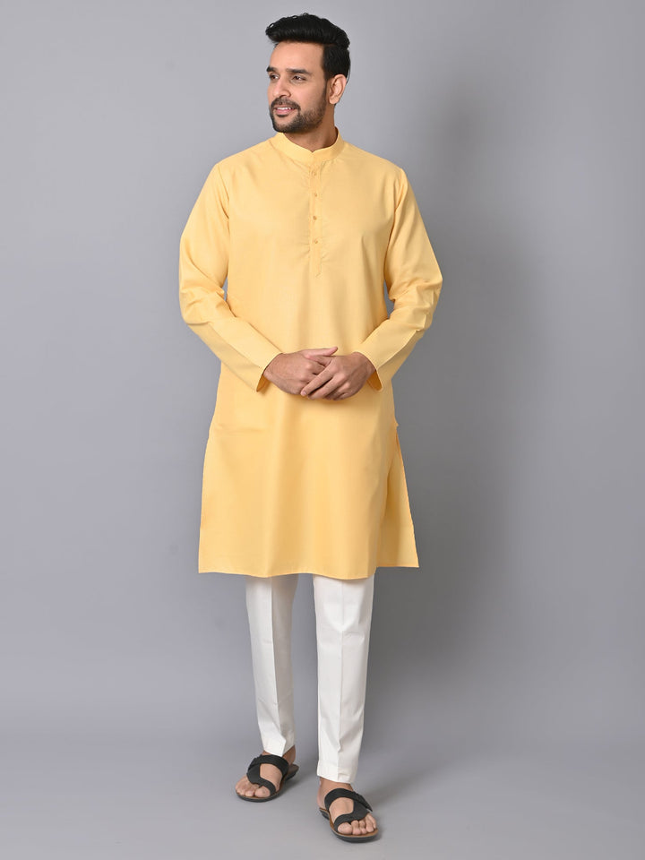 Solid Yellow Kurta Set