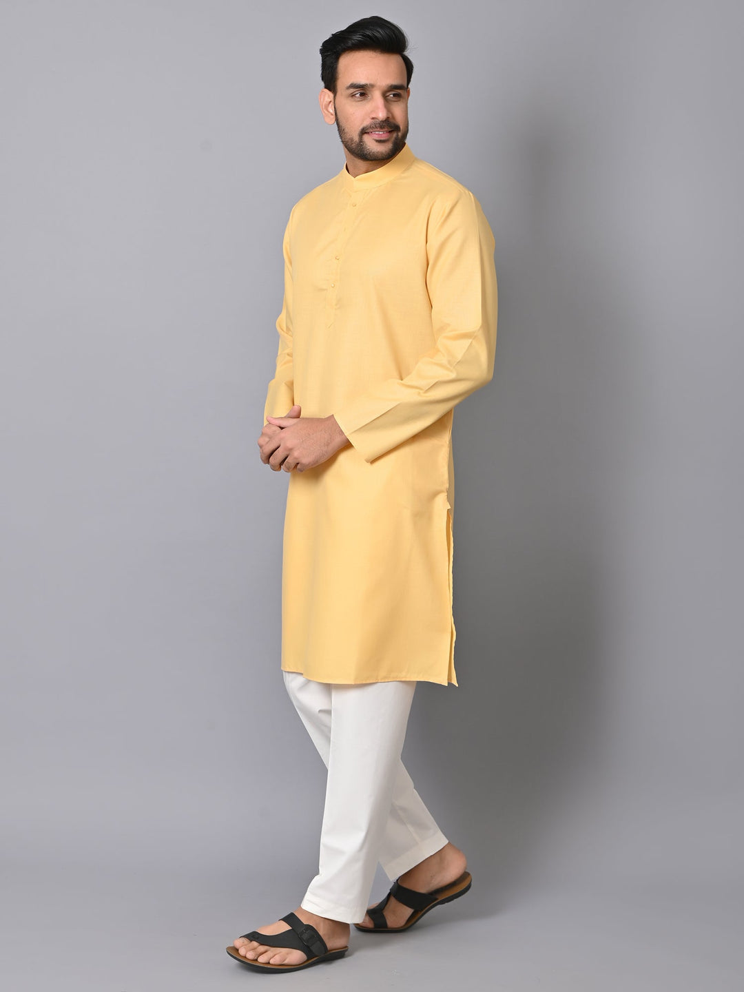 Solid Yellow Kurta Set