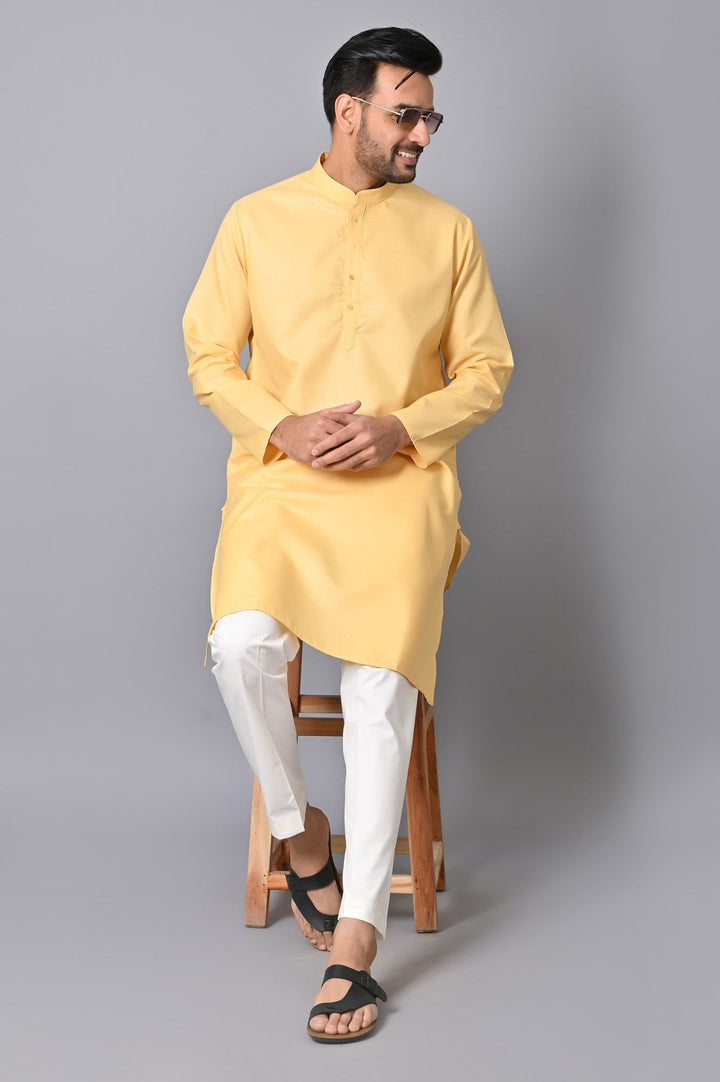 Solid Yellow Kurta Set