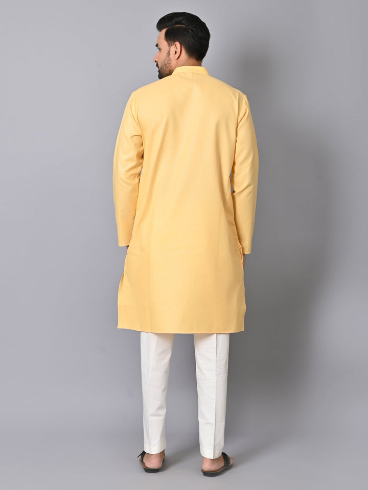 Solid Yellow Kurta Set