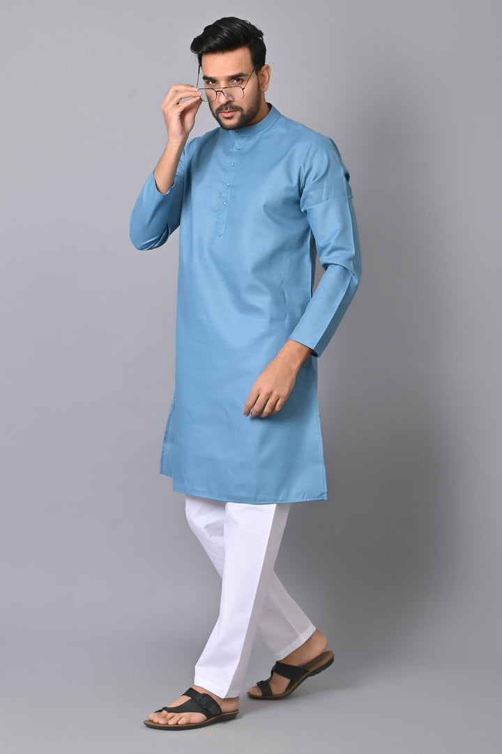 Solid Blue Kurta Set