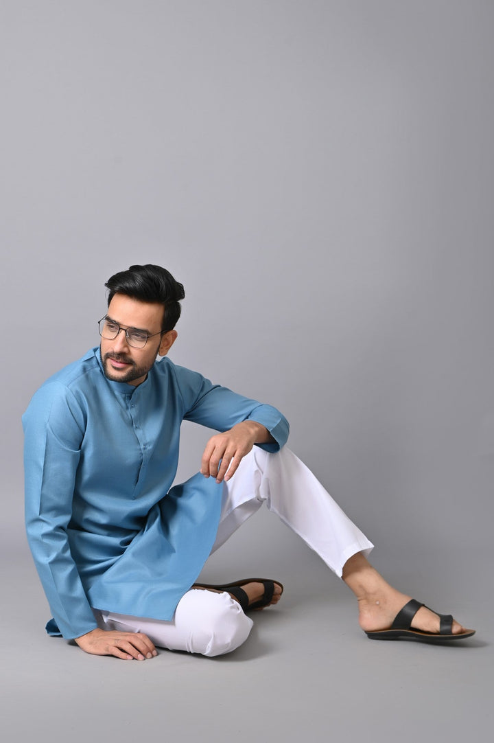 Solid Blue Kurta Set