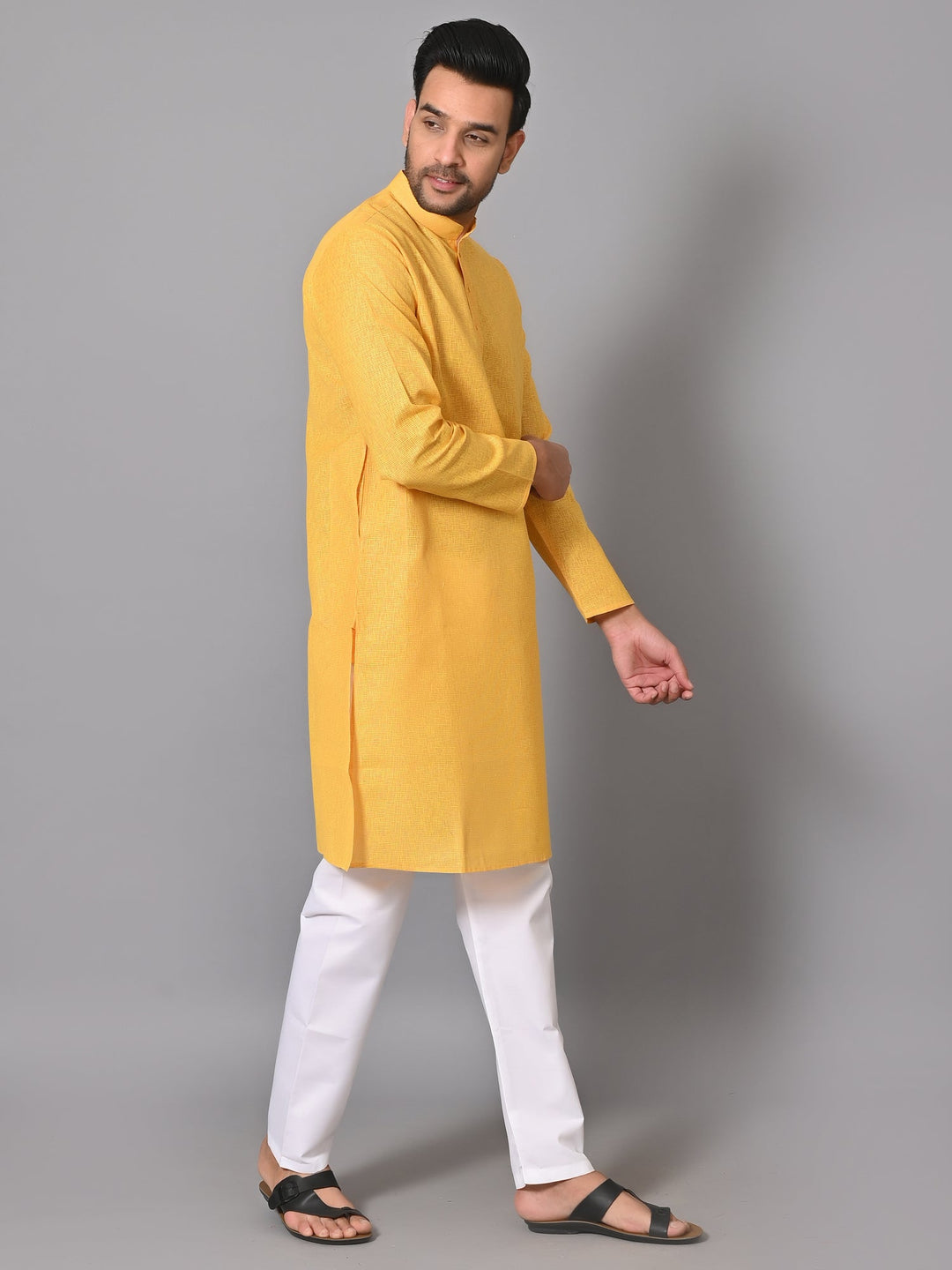 Solid Yellow Kurta Set