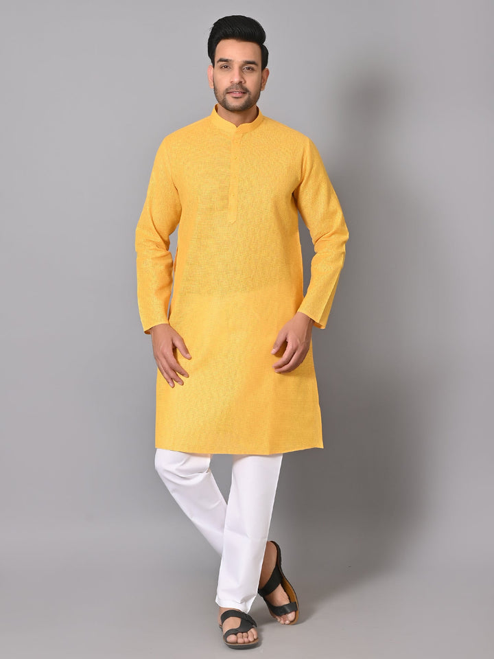Solid Yellow Kurta Set