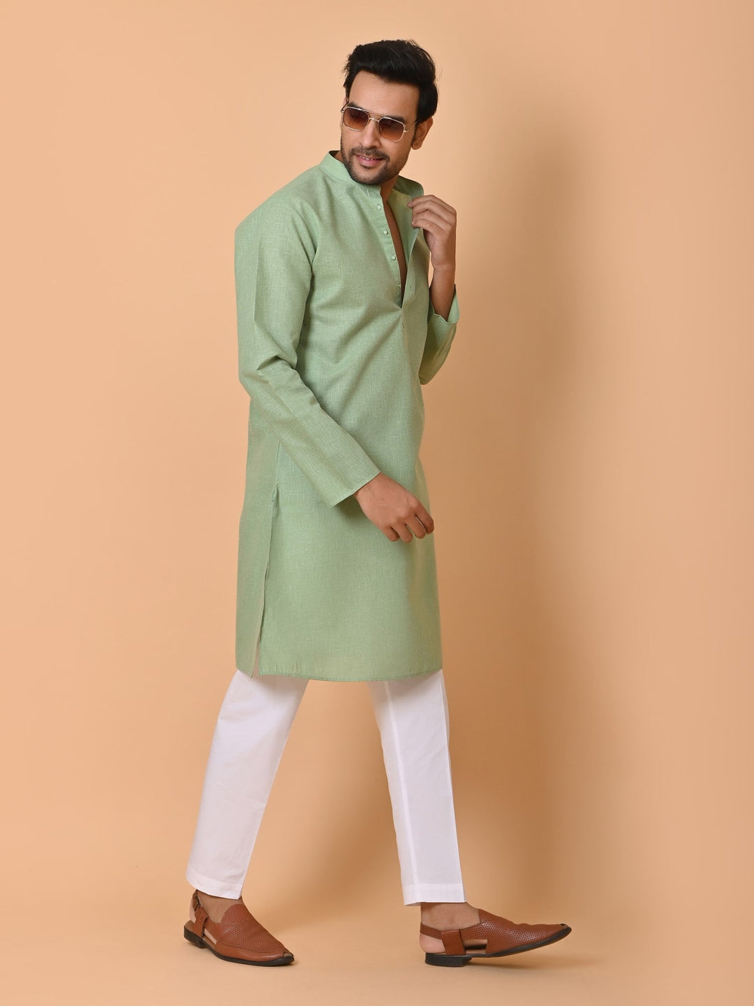 Solid Green Kurta Set