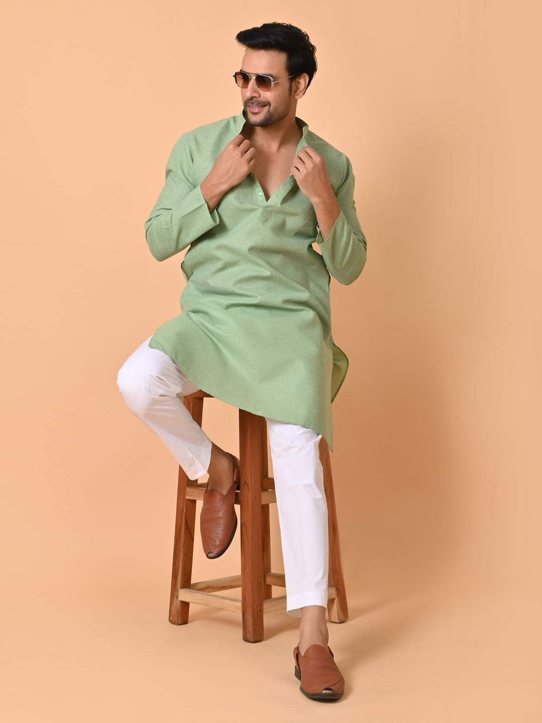 Solid Green Kurta Set
