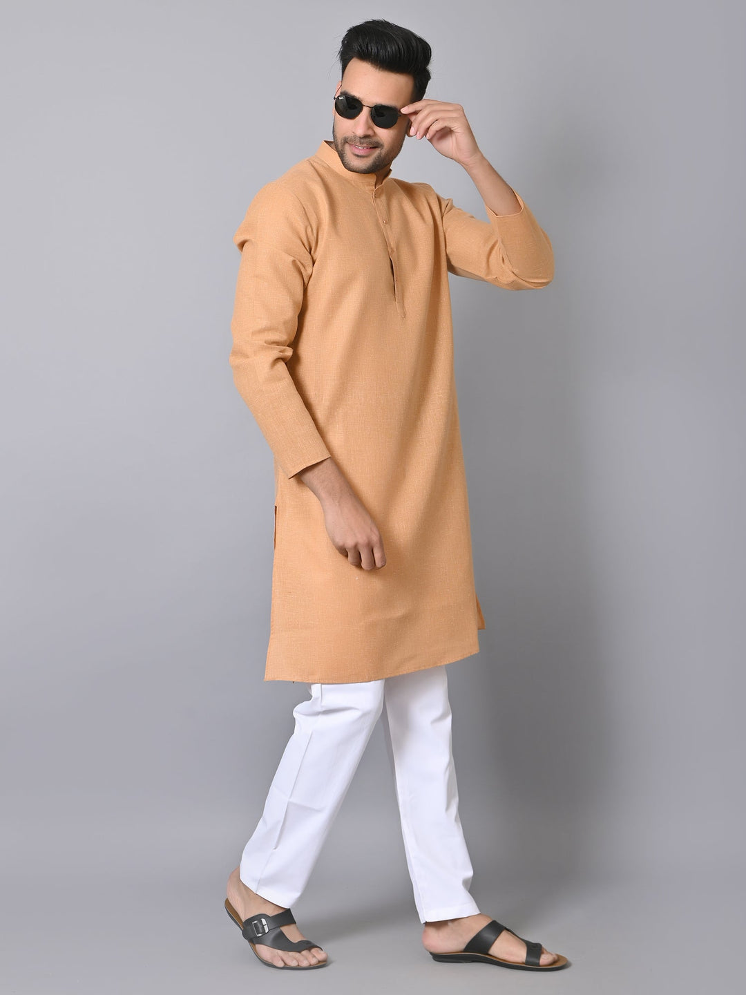 Solid Beige Kurta Set