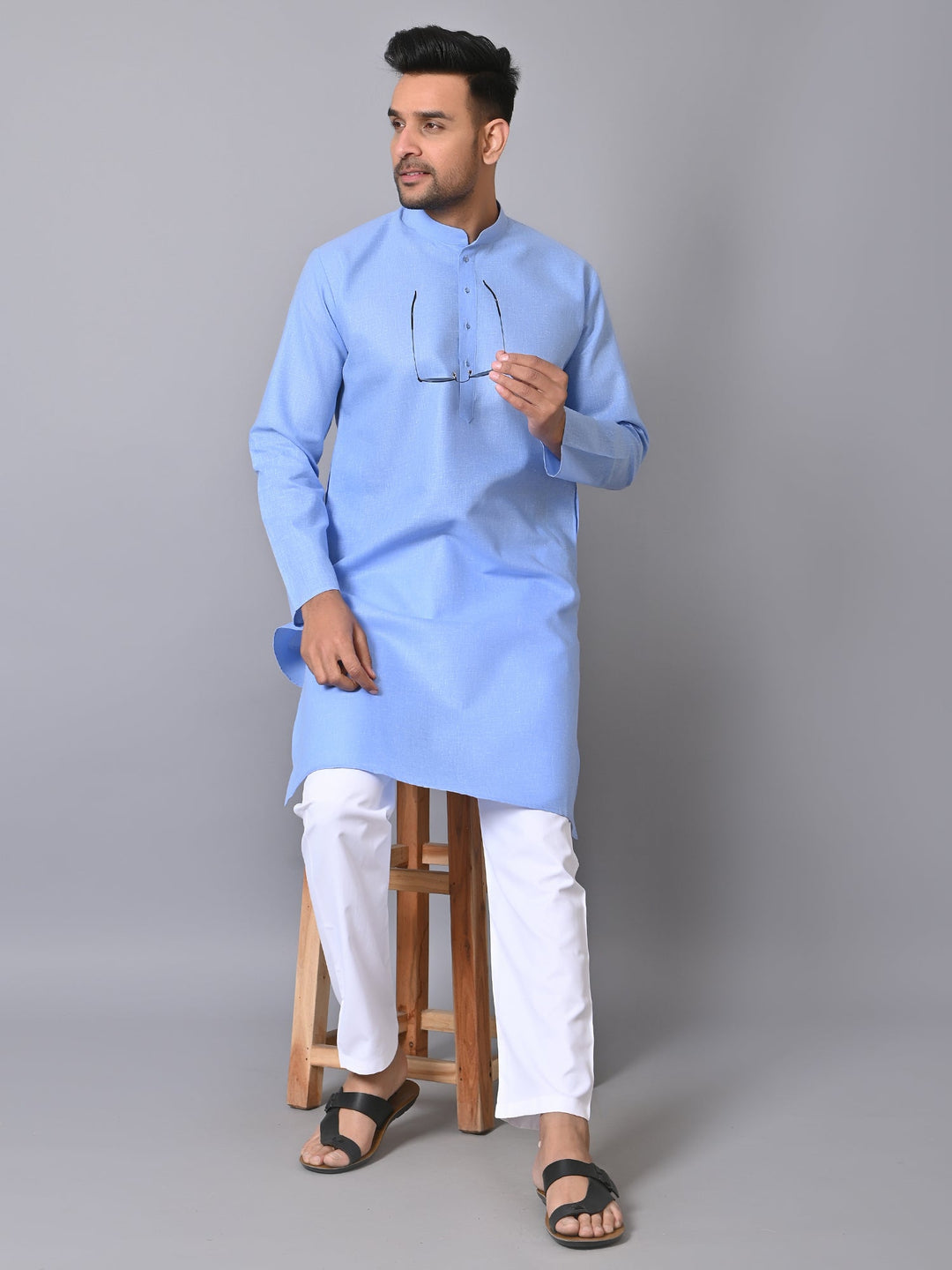 Solid Blue Kurta Set