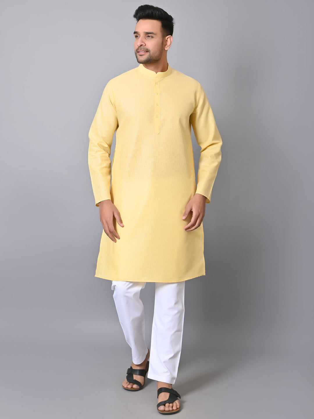 Solid Yellow Kurta Set