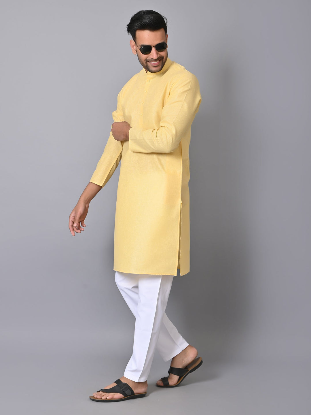 Solid Yellow Kurta Set