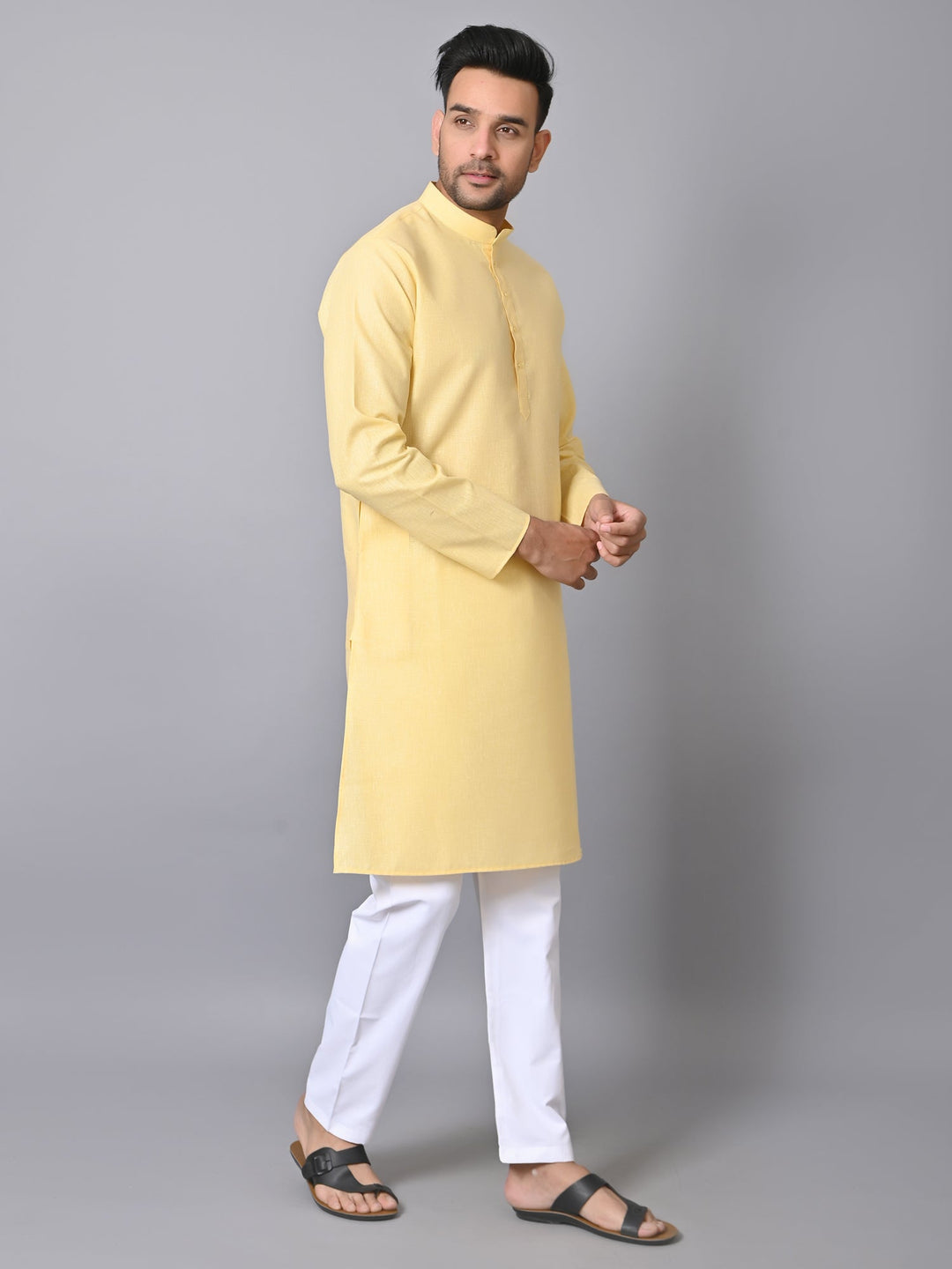 Solid Yellow Kurta Set