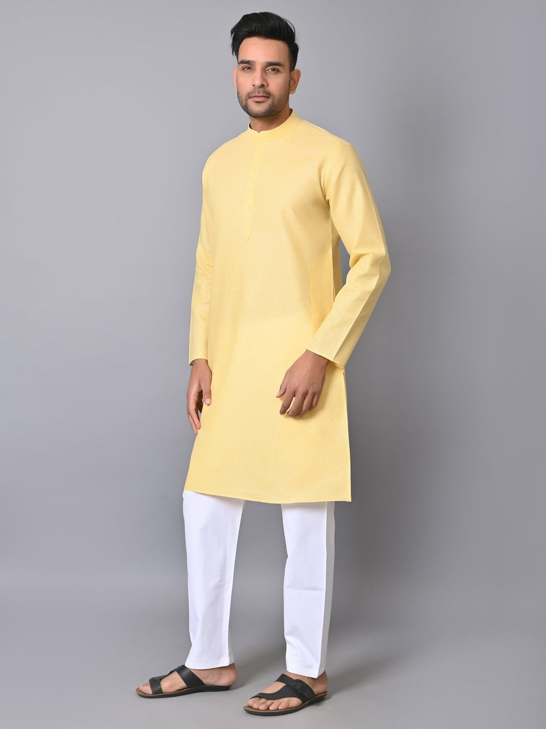 Solid Yellow Kurta Set