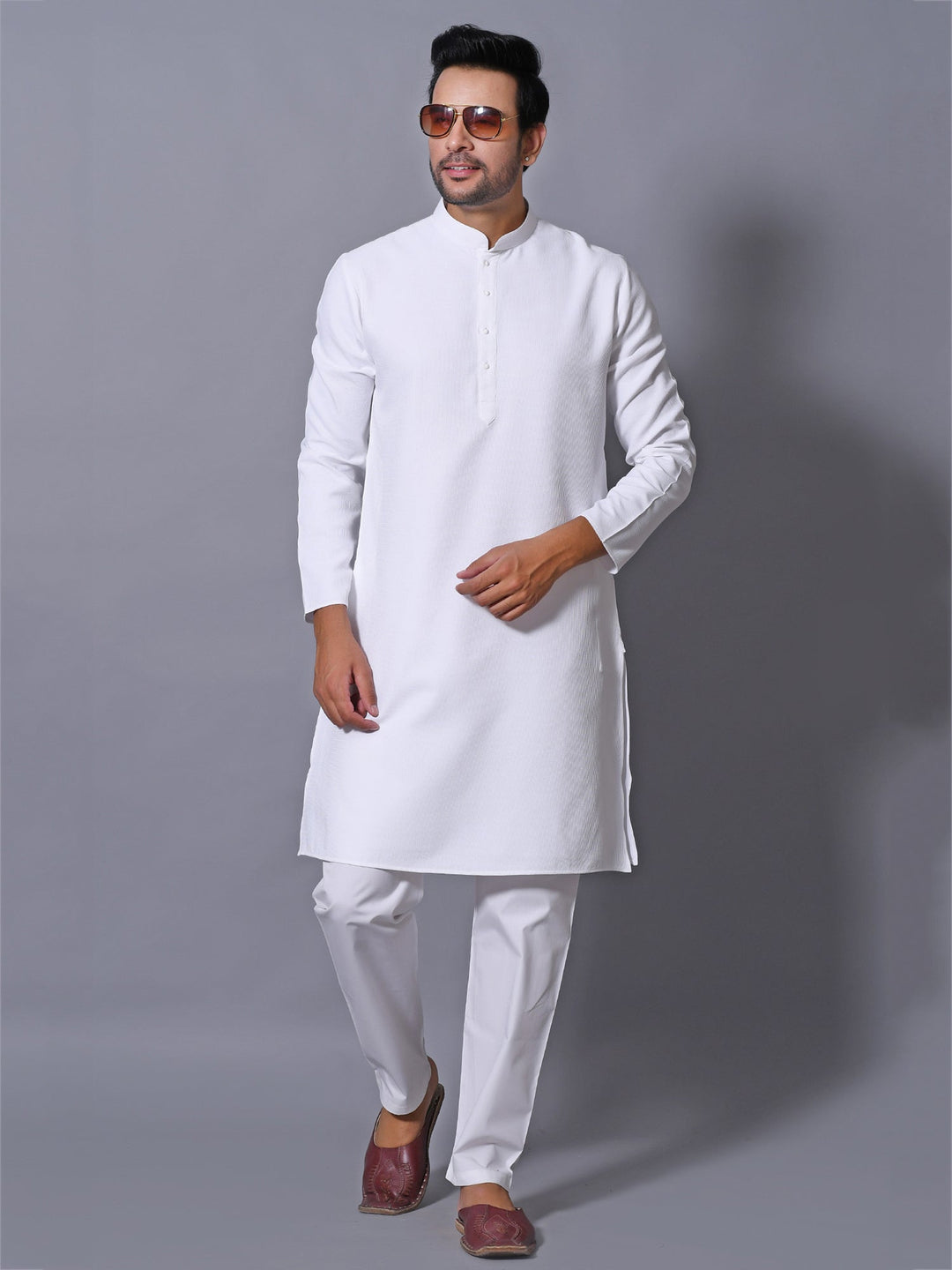 Solid White Kurta Set