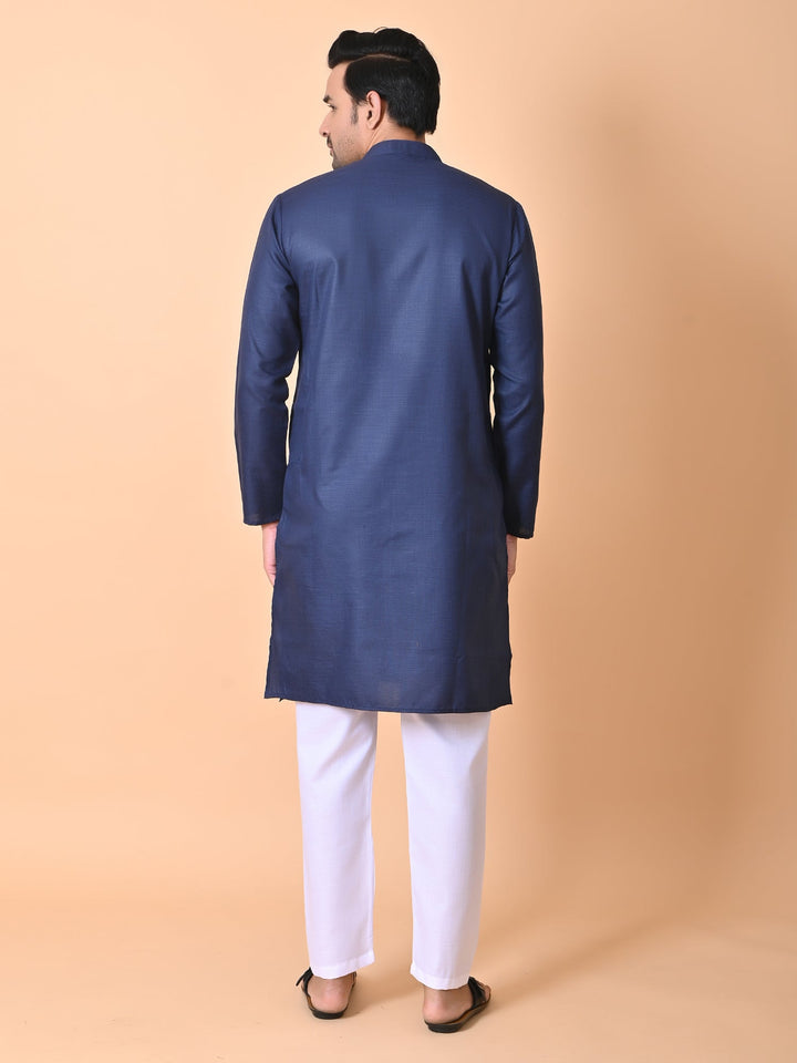 Solid Navy Blue Kurta Set