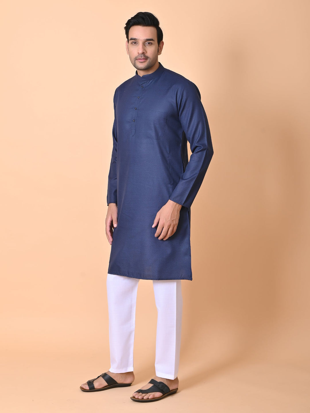 Solid Navy Blue Kurta Set