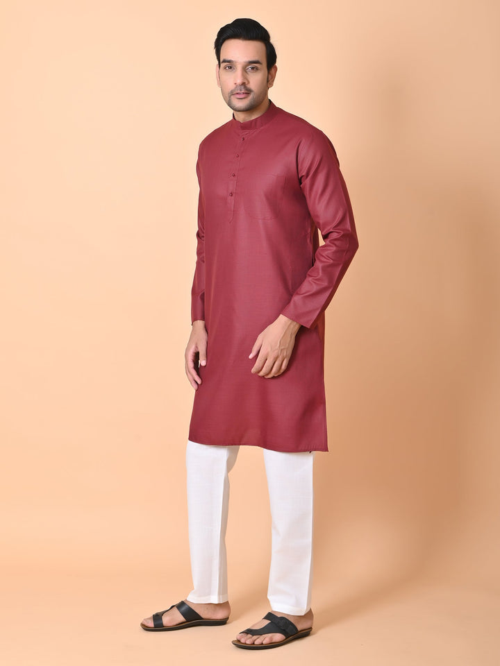 Solid Maroon Kurta Set