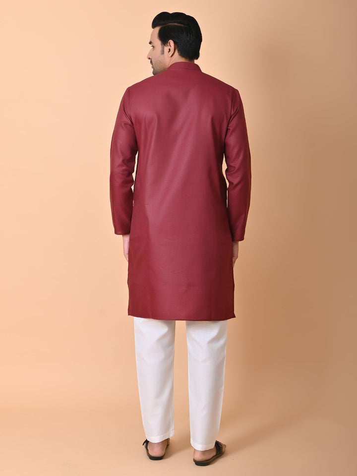 Solid Maroon Kurta Set