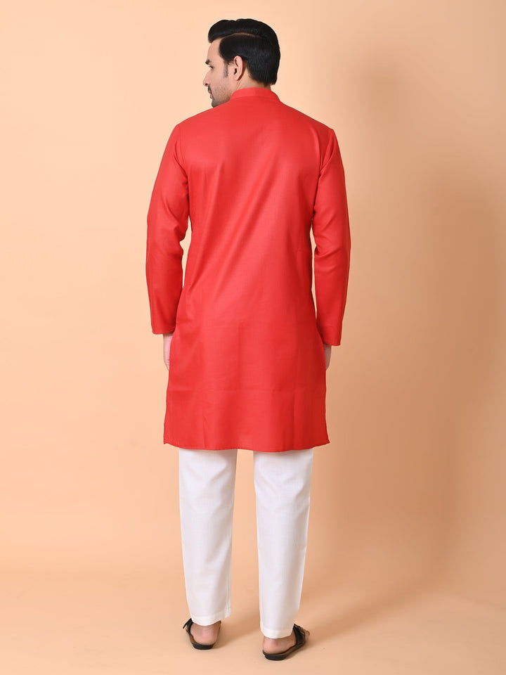 Solid Red Kurta Set