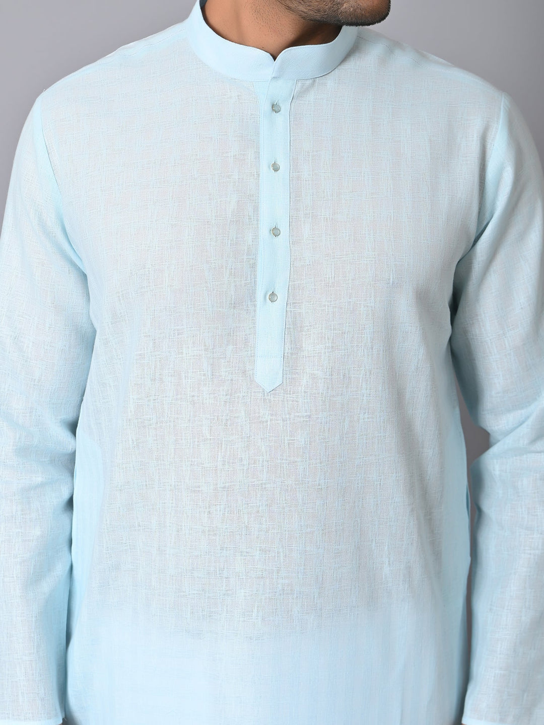 Self Design Blue Kurta Set