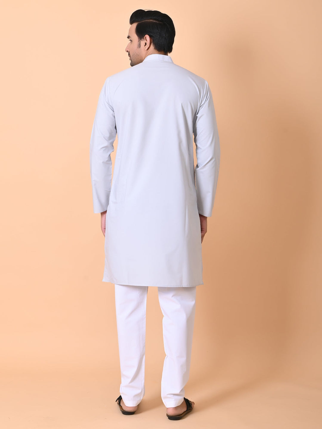 Solid Grey Kurta Set