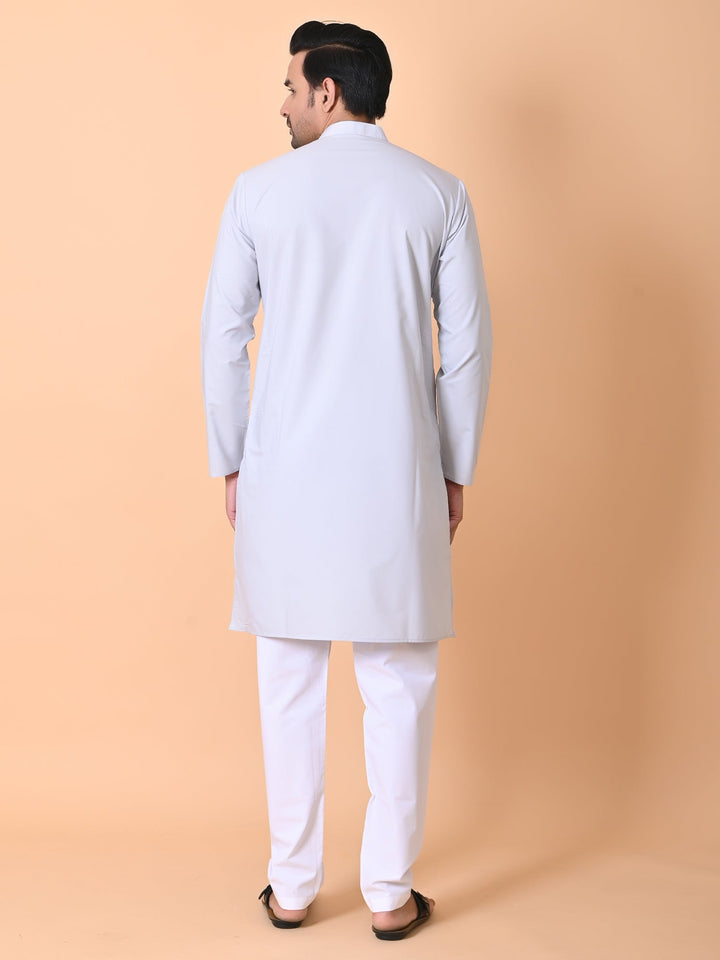 Solid Grey Kurta Set