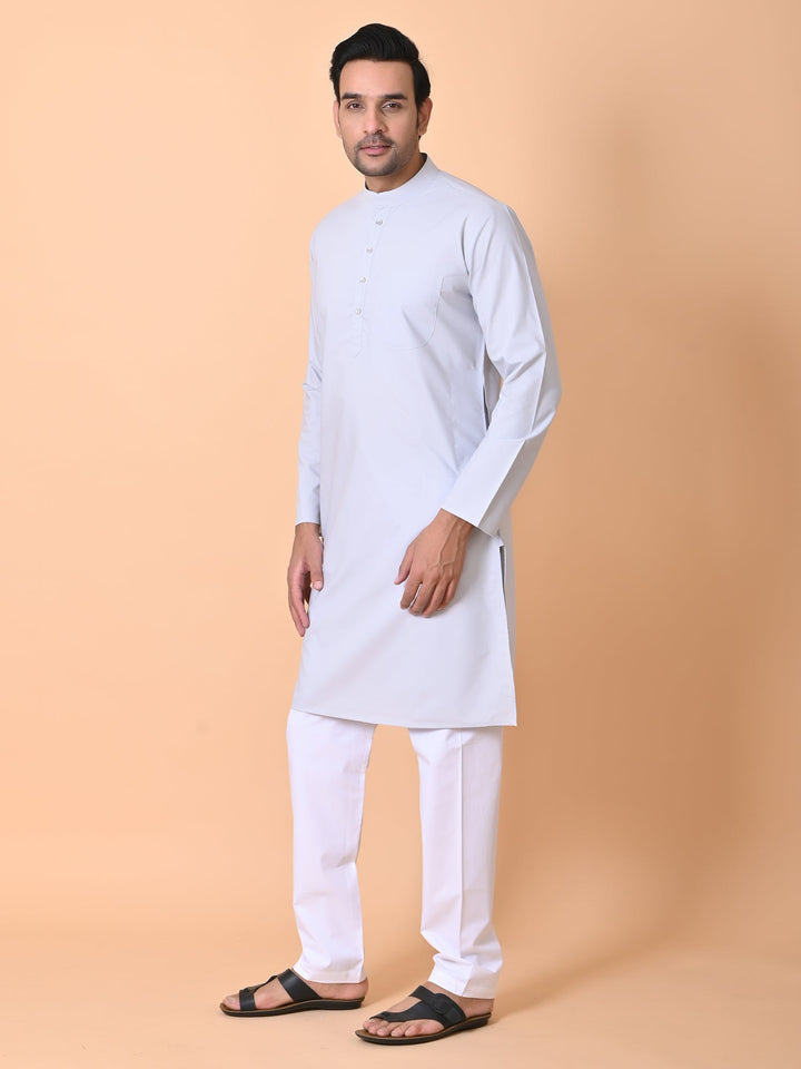 Solid Grey Kurta Set