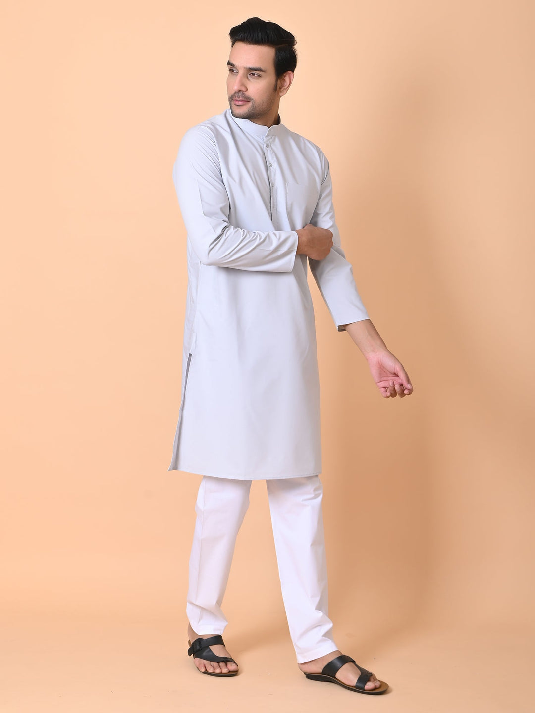 Solid Grey Kurta Set