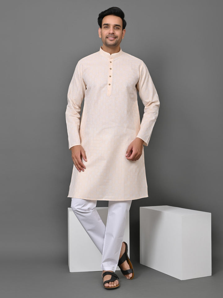 Geometric Beige Kurta Set