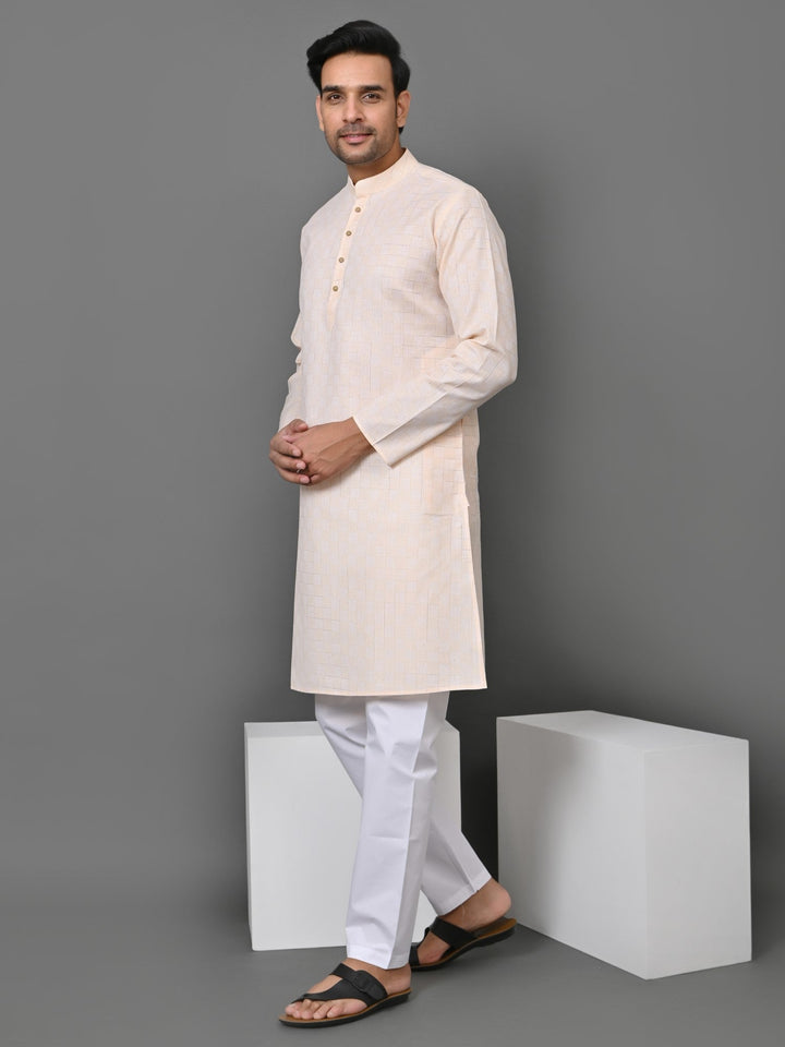 Geometric Beige Kurta Set