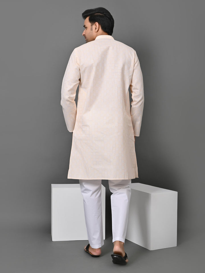 Geometric Beige Kurta Set