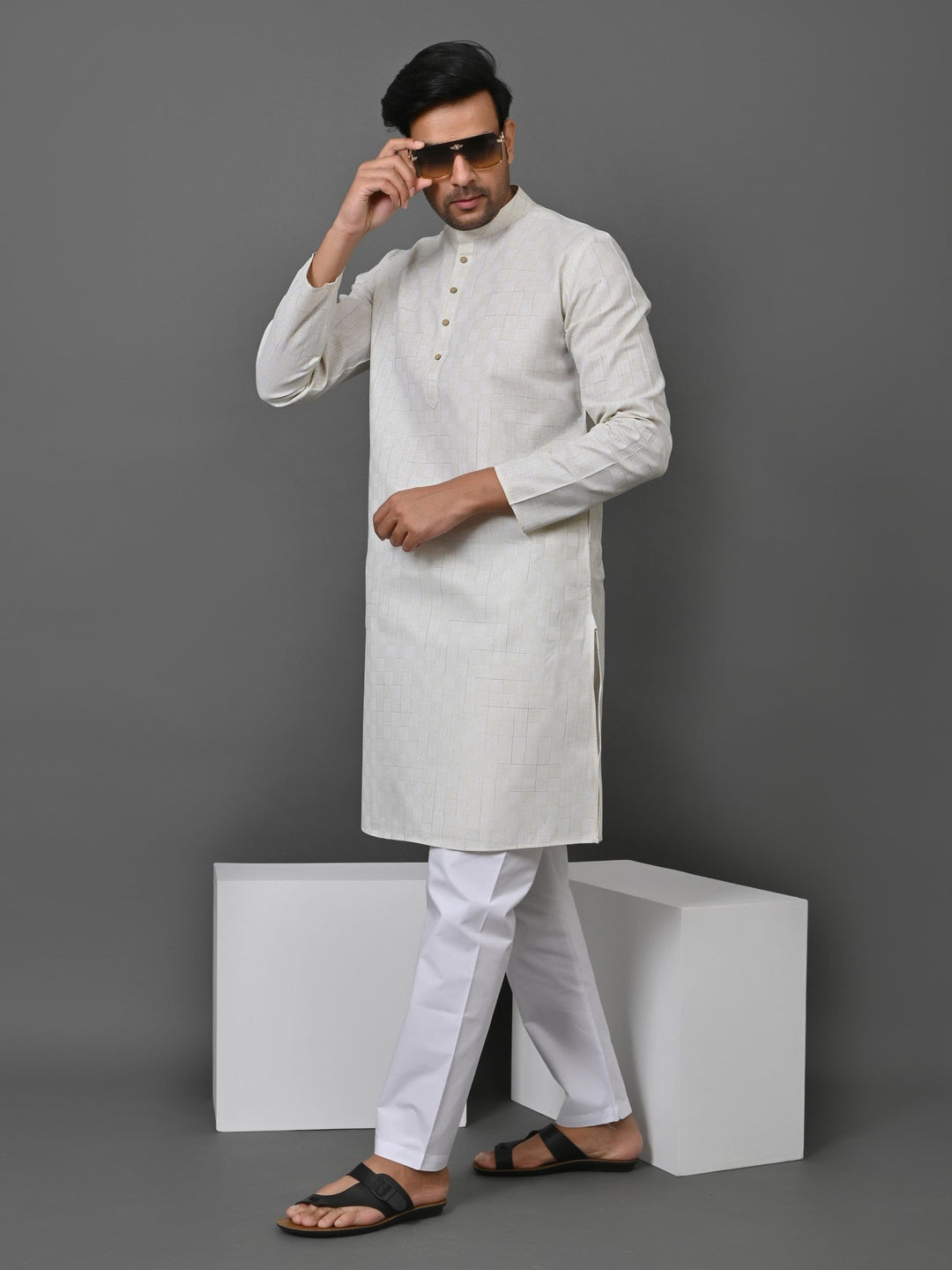 Geometric Green Kurta Set