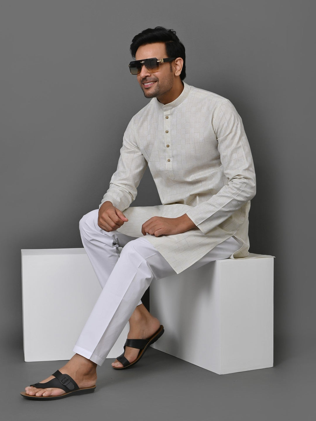 Geometric Green Kurta Set