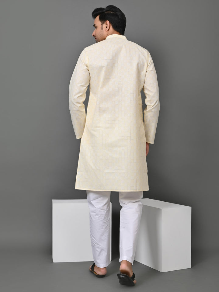 Geometric Yellow Kurta Set