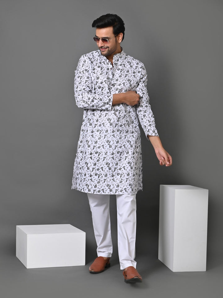 Floral White Kurta Set