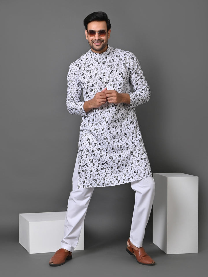 Floral White Kurta Set