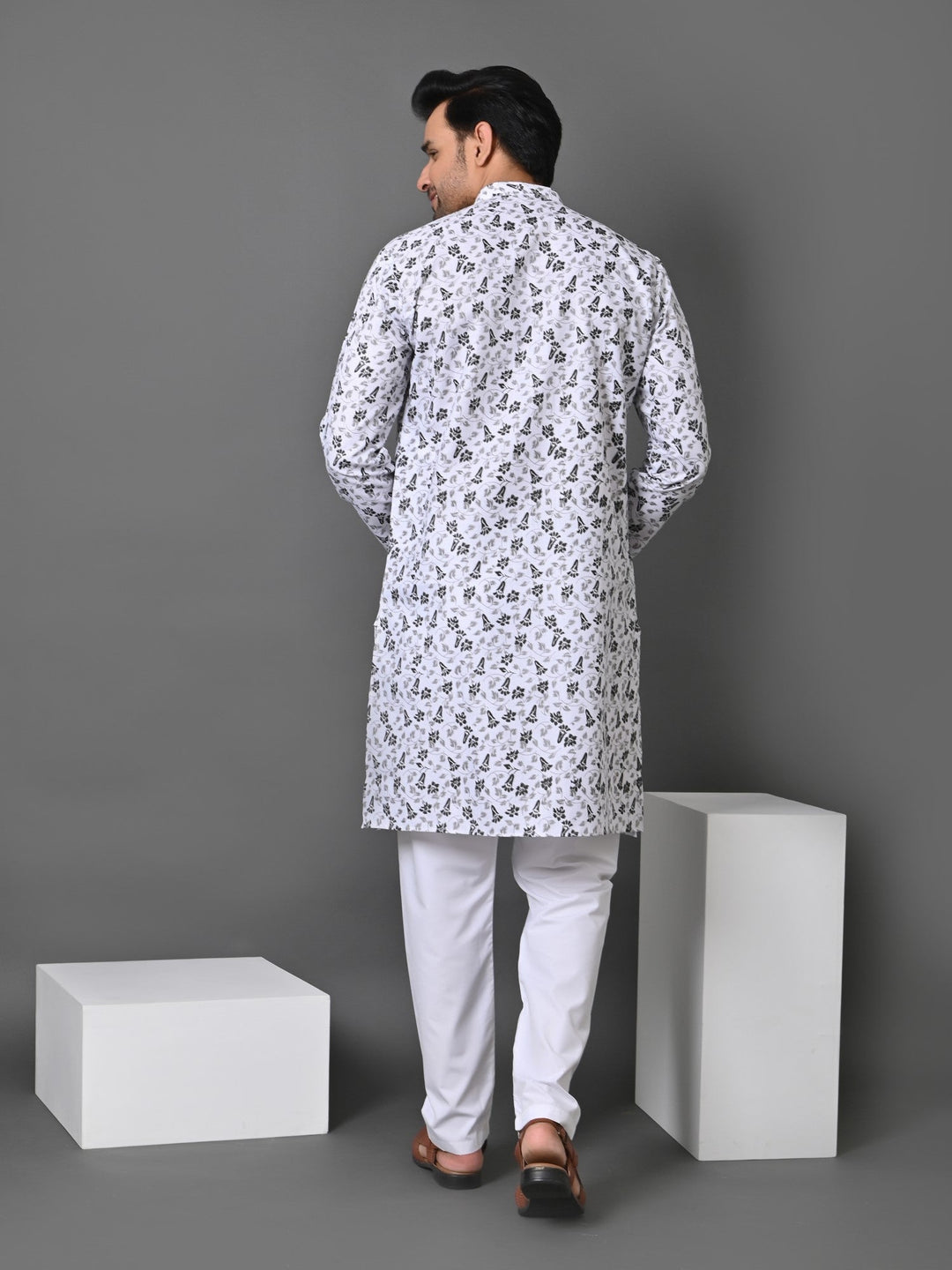 Floral White Kurta Set