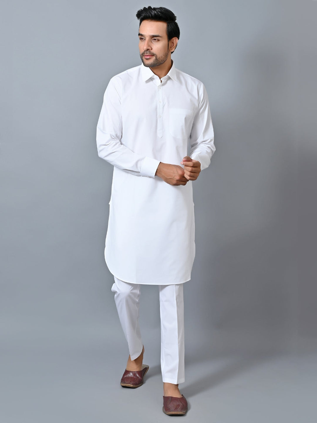 Solid White Kurta Set